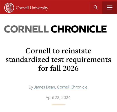 cornell standardized testing policy